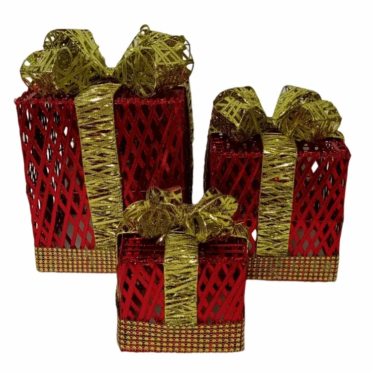 Gift Box Christmas Decor Small Night Light Waterproof Acrylic Material Battery Lighting Pure Handmade Crafts