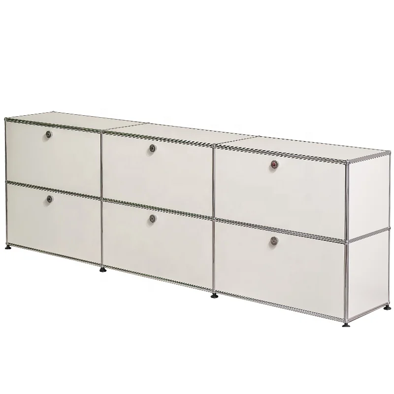 New arrival high end recycle table functional modular console table stainless steel storage cabinet