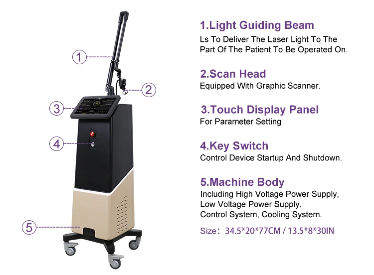 Brand New Removal Pigment Co2 Laser Cutting Machine q Switched Scar Acne 60w Rf Tube Medical Stimulates Collagen