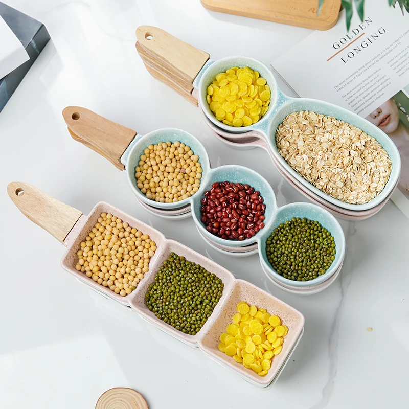 New Product Tableware  Food  Christmas Luxury Space Casual Valentine compartment ceramic dish plate appetizer snack dry wet