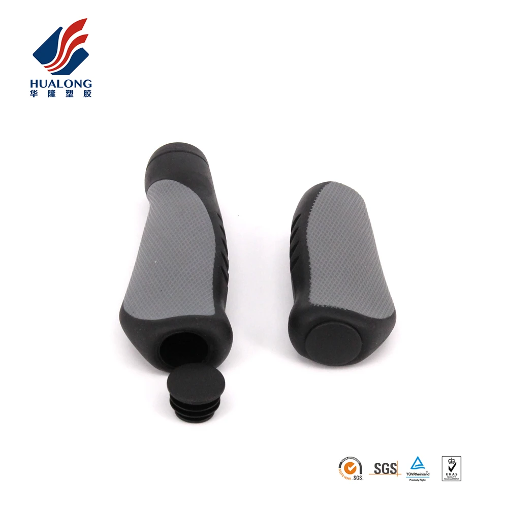 Ningbo HUALONG bicycle parts black-grey two colors combination ergonomic bmx bicycle grips