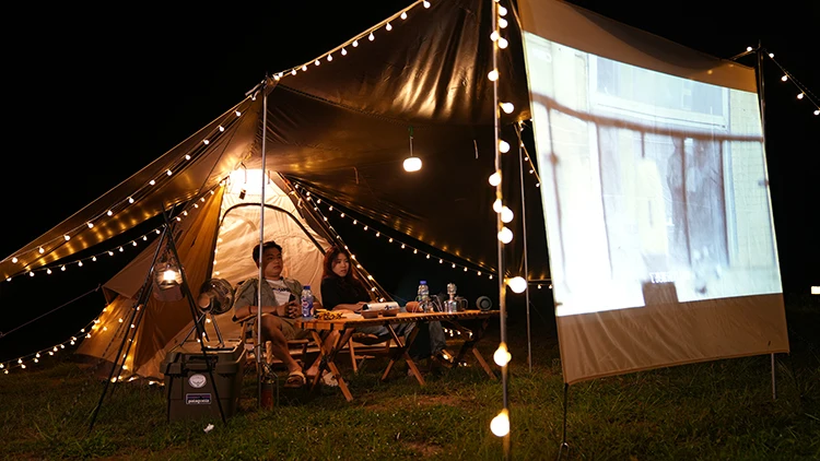 Outdoor Pyramid Bell Indian Teepee Tent Hexagonal Pyramid Tent For 3-4 Man