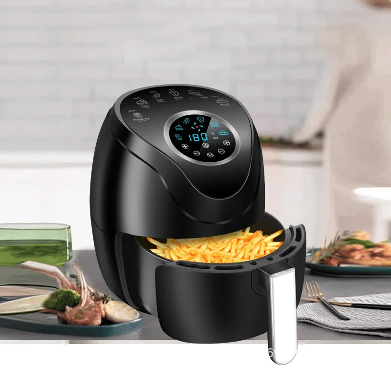 6L 8L Mini Rack Crest Air Fryer Cooking Baking and Grilling as Seen as Silver Electric LED Digital Color Box + Carton Box 10PCS