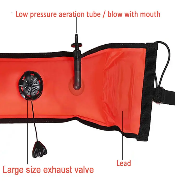 Dive Accessory Surface Marker Buoy, Inflatable Diving SMB Surface Signal Marker Buoy With Reflective Strip & Dive Flag ForDiving