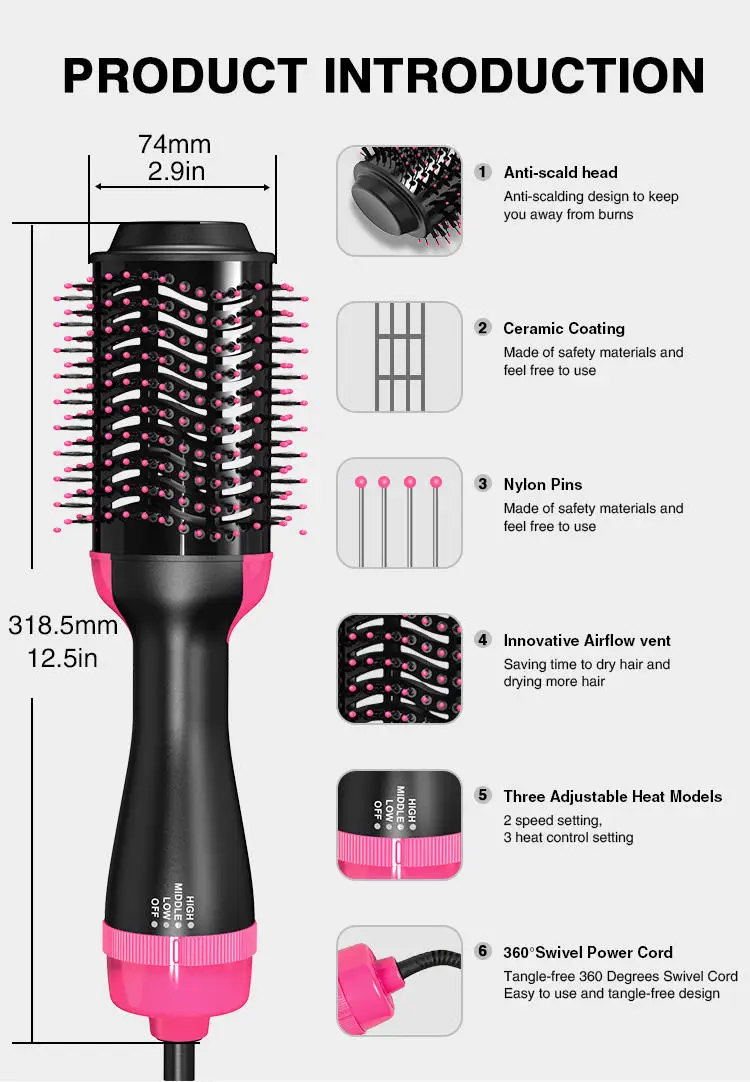 2022 Most Popular Items Hot Combs Multifunction Hair Care Tool Hot Air Brush