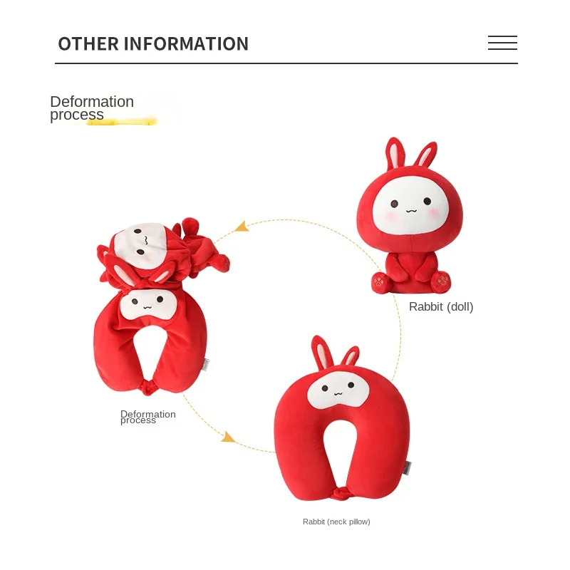 2 In 1 U Shape Pillow Travel Neck  Micro Beads Filling Cute Cartoon Pillows Animal Shape Car Neck Rest Cushion