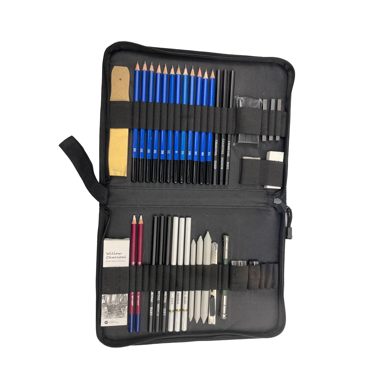 Colorworld 45 pcs Professional Artist Sketching Charcoal pencil Set for Sketching and Drawing pad for artist
