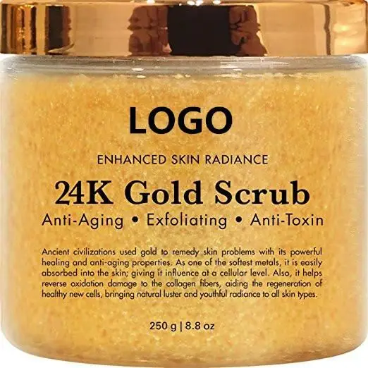 100ml Cosmetics Factory OEM Best 24K Gold Face Exfoliating Anti Aging Body Scrub