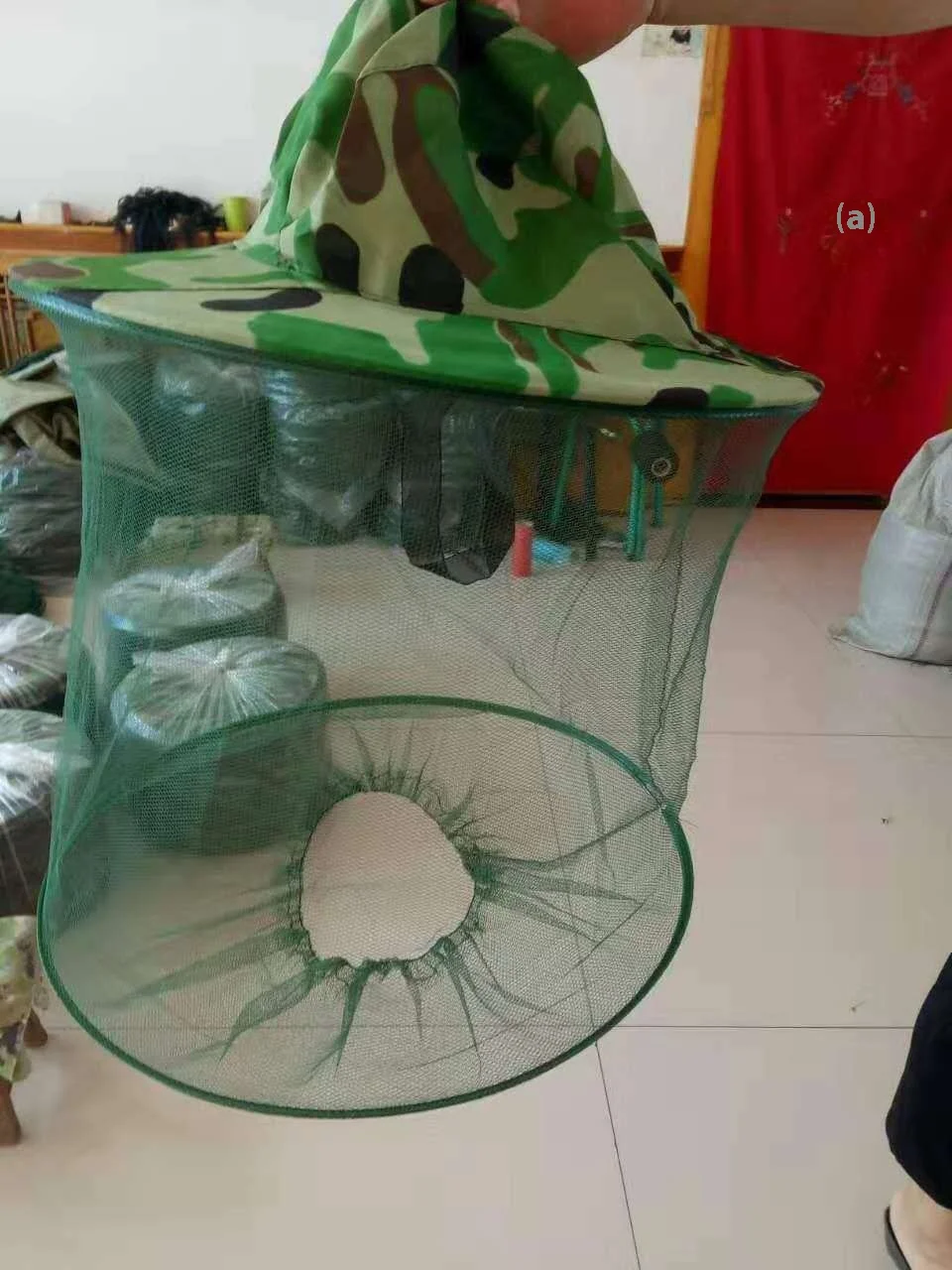 Complete Set of Fishing Hat & Beekeeping Protective Clothing Anti-Mosquito & Bee Sun Protection Mask Denim Material 1L Capacity