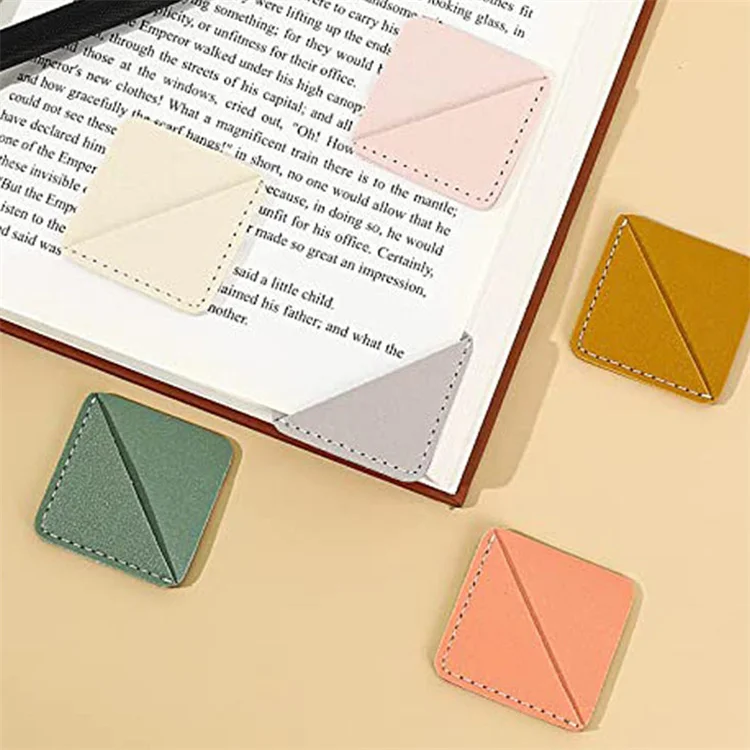 Custom Personalized Handmade Gifts Leather Triangle Reading Page Marker Bookmark
