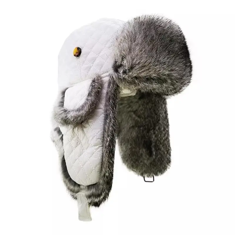 Hot selling Custom Nylon Aviator Bomber Trapper Hat with Earflap ushanka fur hat For Outdoor russian fur hat Trapper