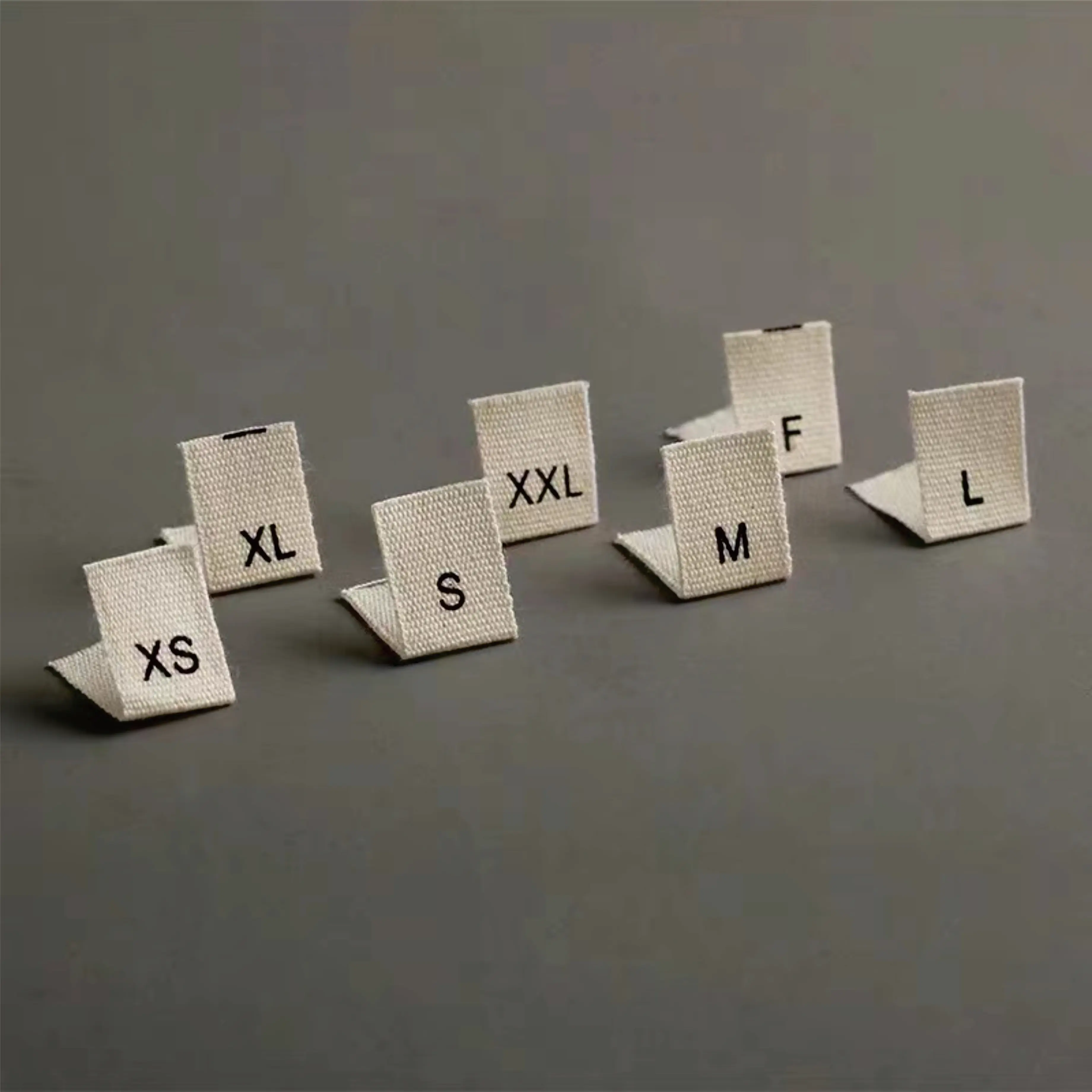 Sewing On Silk Screen Printed Garment Recycled Organic Center Fold Size Cotton Labels Tags for Clothing