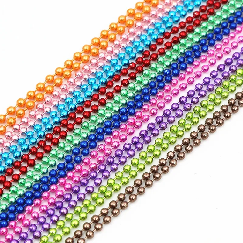 
Custom wholesale Fashion Colored Bead Chains colorful ball chain 