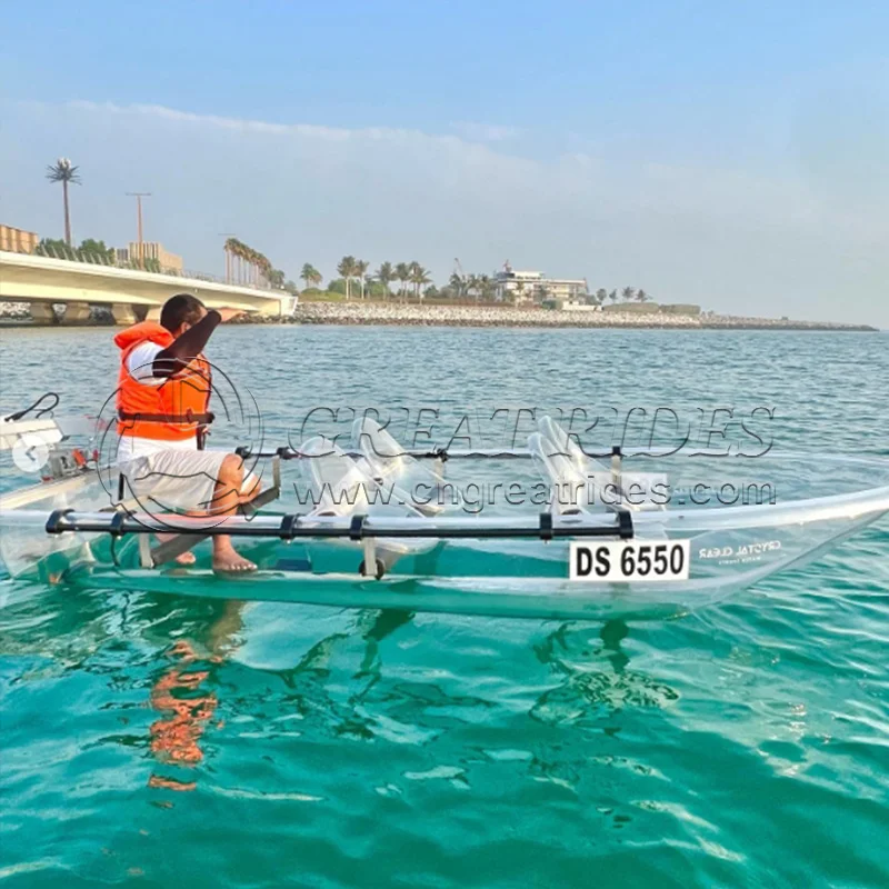 6 person Super Capacity clear boat Powerful motor boat Transparent Seat Clear Kayak