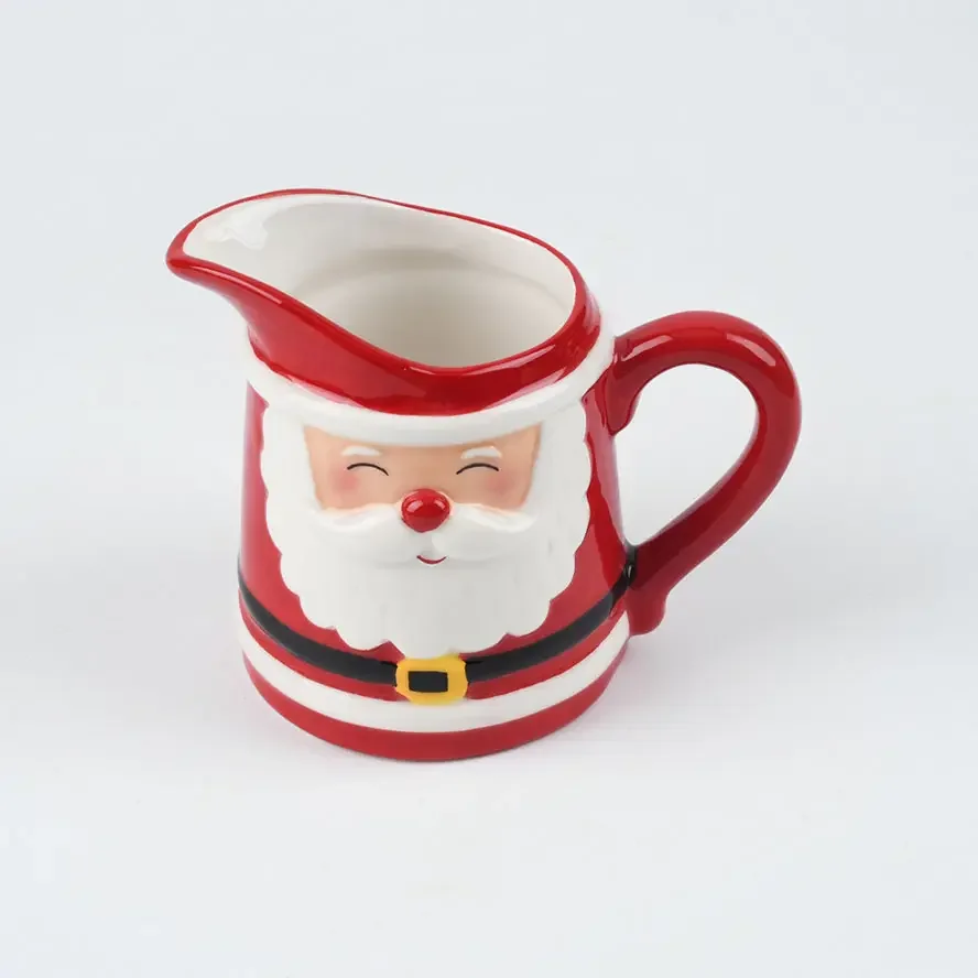 Wholesale Christmas custom Santa Claus ceramic storage pitcher milk water coffee jug