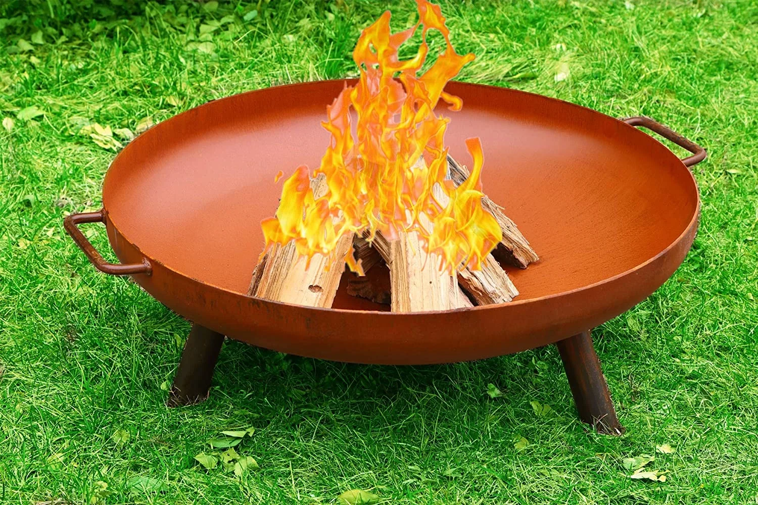 Garden outdoor rusty corten metal fire pit for meat