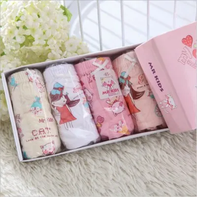 Baby 5 Pack Panties Soft Comfort Knickers Korean Cotton Kids Underwear Little Girls Assorted Briefs 2-14 Yrs