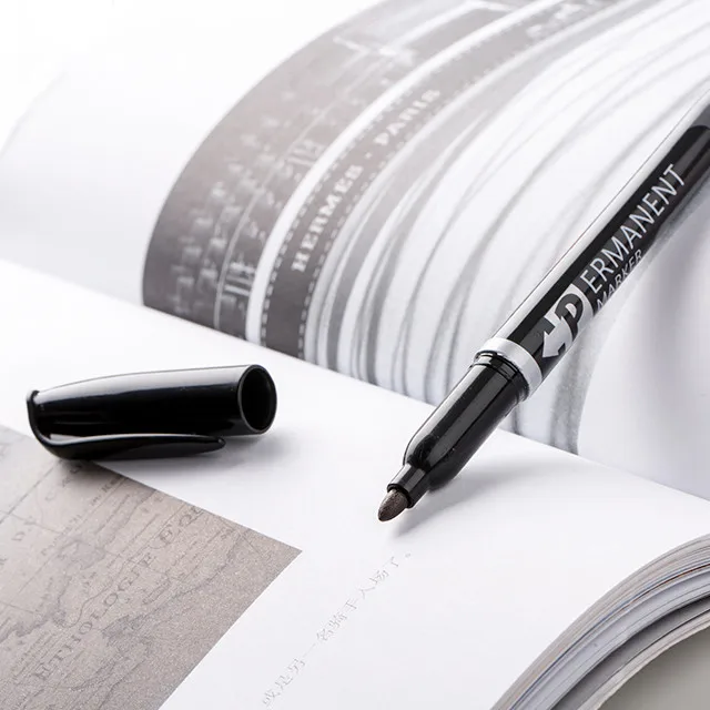 12 видов цветов Jumbo острым носком водонепроницаемые на масляной основе черная краска Маркеры Ручка маркеры для школы и канцелярскых товаров