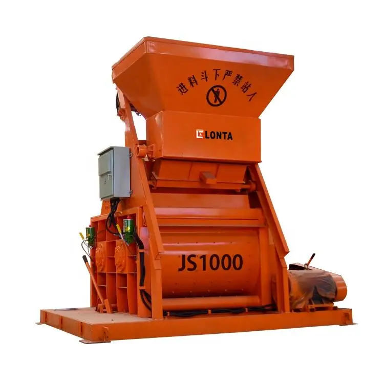 LONTA JS1000 1000L concrete plant large electric mortar beton mixer industry 1000 liter self loading concrete mixer machine