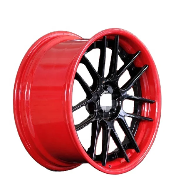 red barrel with black spokes car wheels 18 19 20 22 inch forged 2pieces rims