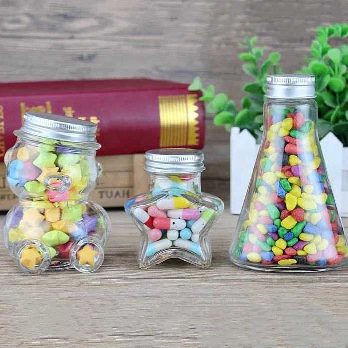 Wholesale Various Size Cute Teddy Bear Candy Jar Storage Bottle Creative Fruit