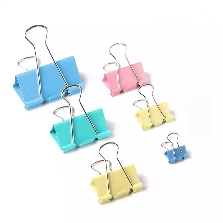 Wholes Elliot Folder Office Stationery Metal Mini Colorful Paper Binder Clips with Plastic Box