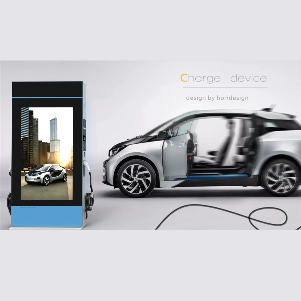 43 inch high brightness LCD screen intelligent car charging stations with charging pile