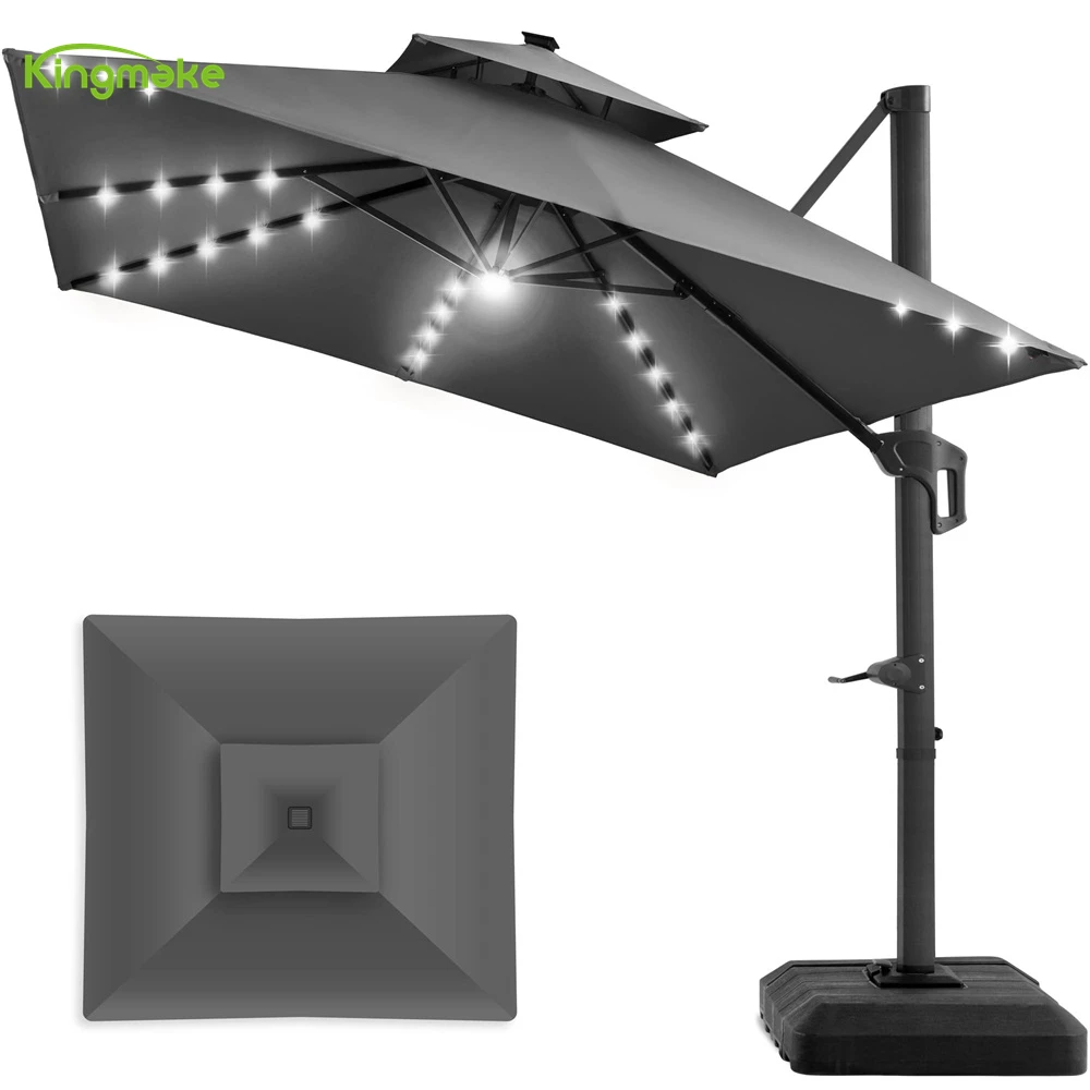 Kingmake Leisure Hotel Beach Coffee Table Umbrella Aluminum Sun Parasol Outdoor Garden Umbrella