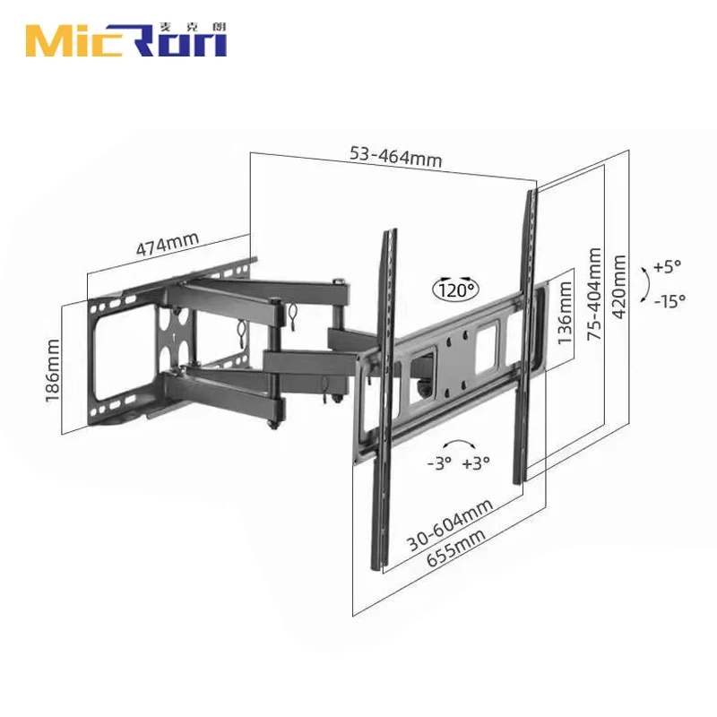 LCD LED tv wall mount  big wall plate tv wall bracket full motion swivel tv stand 75 inch