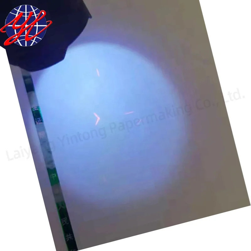 Multicolored Security Fiber Paper Features Under UV Light