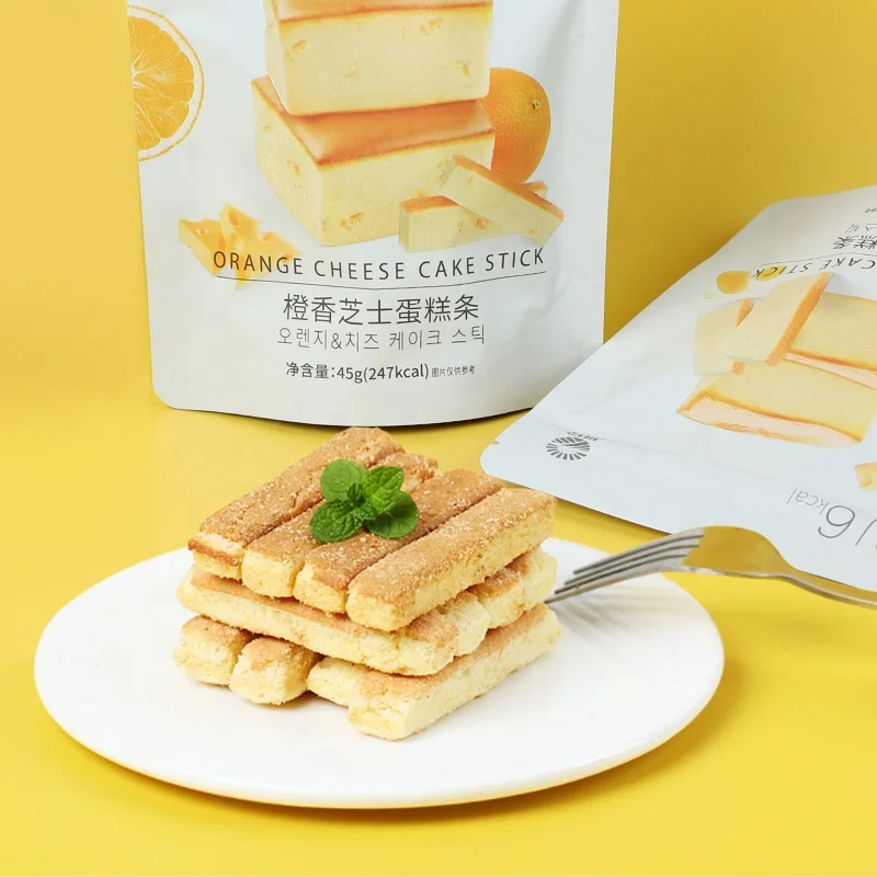 JIUR New Flavors Orange Cheese Cake Stick Chinese Snack Foods Import Snack Biscuits Cookies for Sale