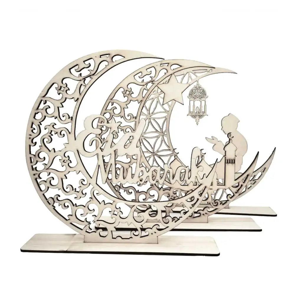 Новое деревянное мусульманское украшение «сделай сам» ИД Мубарак украшение в подарок художественное ремесло домашнее украшение ИД