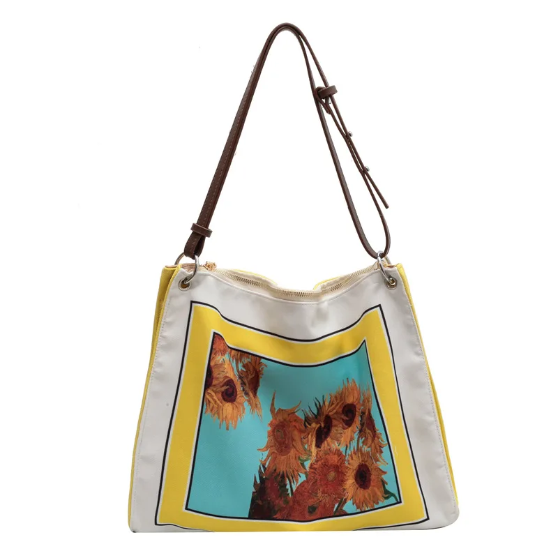 Promotional Colorful Cute Blank Large Reusable 100% Cotton Canvas Tote Satchel Shoulder Bags With Adjustable Handle