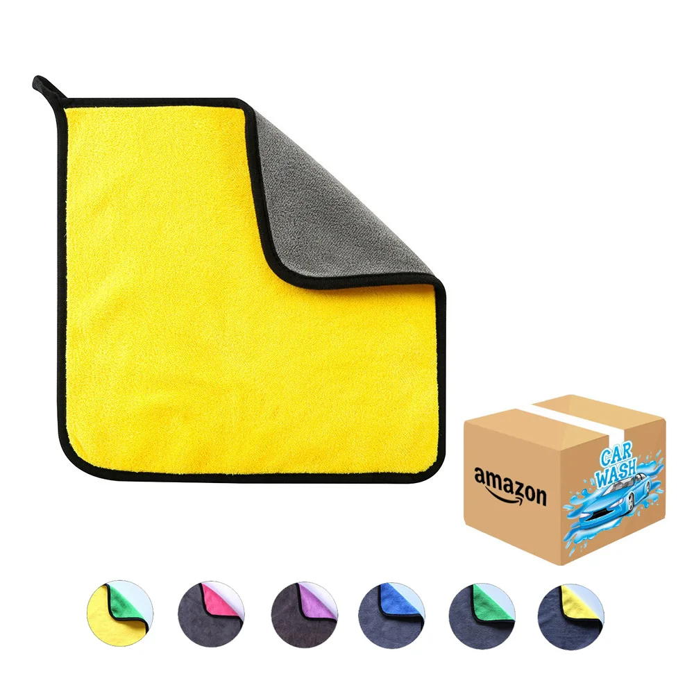 Deluxe Dual Layer Absorbent Plush Car Wash  Microfiber  Car Cleaning  Towel A cheap towel for china  30*30cm car cleaning towel