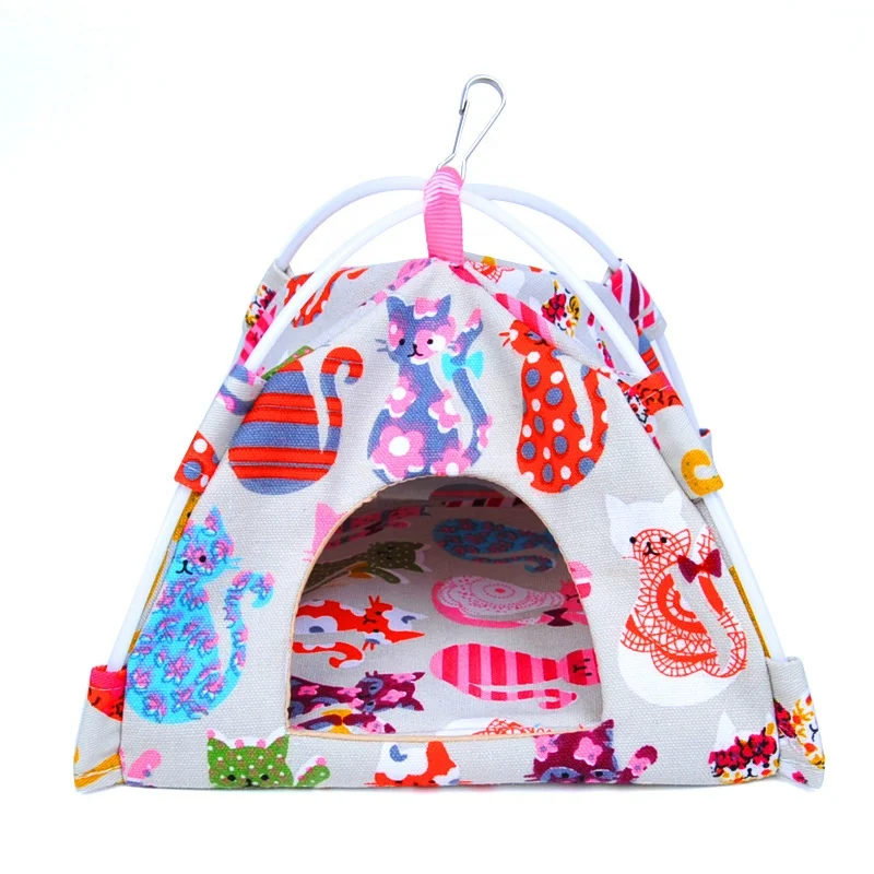 Bird Nest House Hanging Hammock Finch Cage, Snuggle Hut Tent for Small Medium Parrots Parakeet Lovebird African Grey Budgies