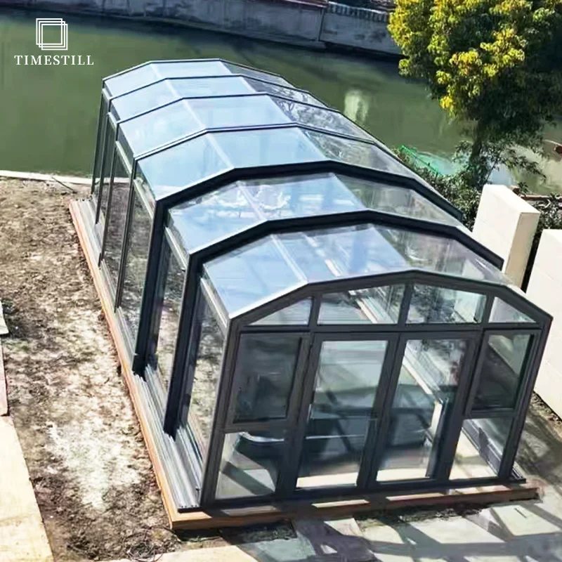 Modern Design Easy-to-Install Aluminum Glass House Outdoor Conservatory Sunroom for Villas Residential