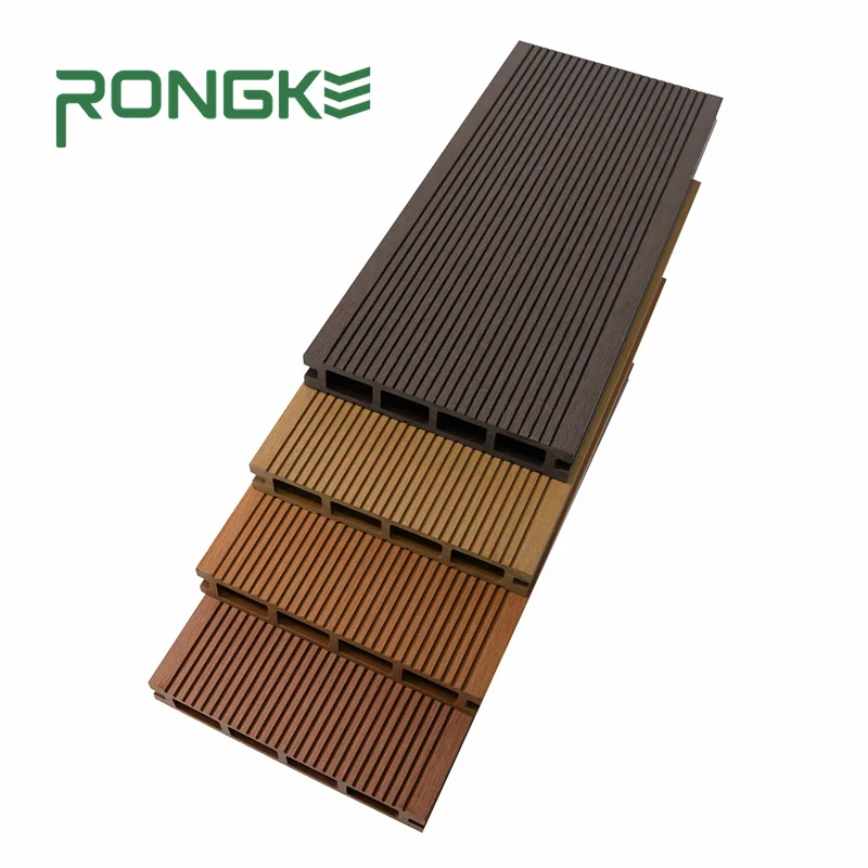 Rongke Crack-Resistance Fireproof Square Hole WPC Composite Hollow Decking  Flooring Boards
