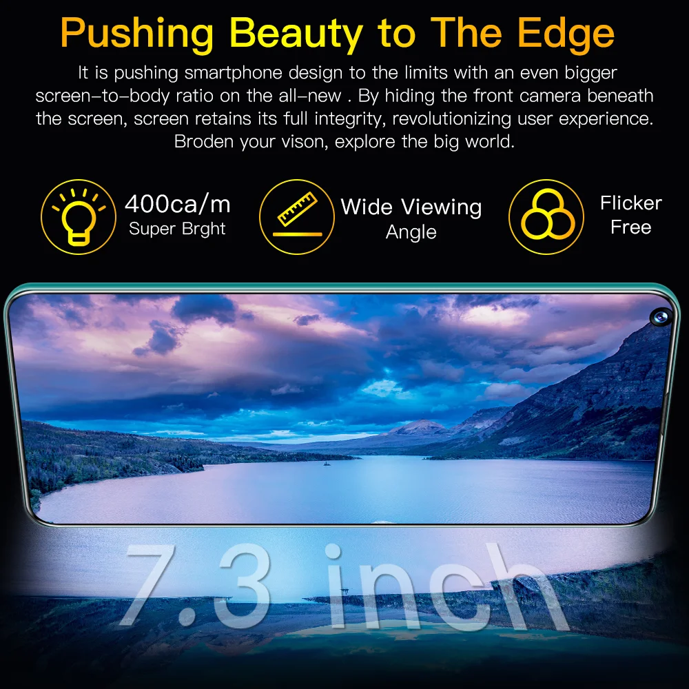 Wholesale Reolme7 Telephones 7.3inch Cellphone 6800mah Dual sim 10core Smartphone HD Camera  16GB+512GB Gaming Mobile Phones