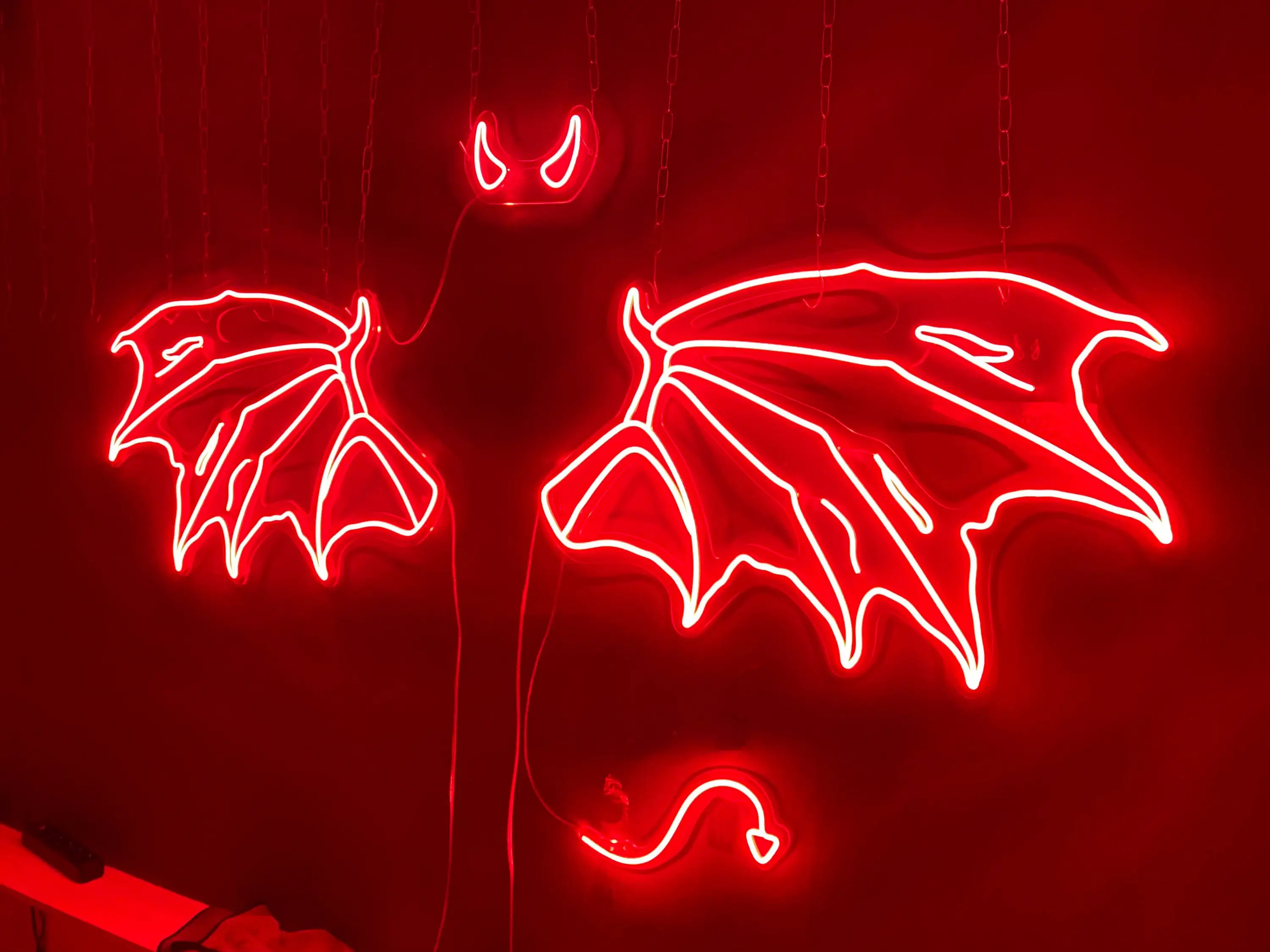 Devil Wings Neon Sign For Cosplay And Photo Halloween Angel Wings Demon Horns And Tail Custom Neon Sign Anime LED Neon Sign