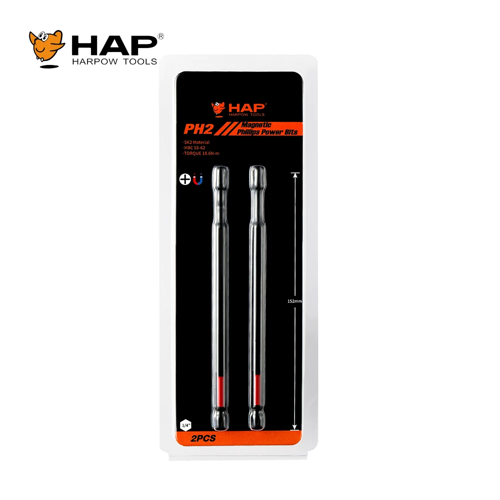 Harpow SK2 Ph2 Hex shank Impact Long Screwdriver Bit black Screw Driver bits