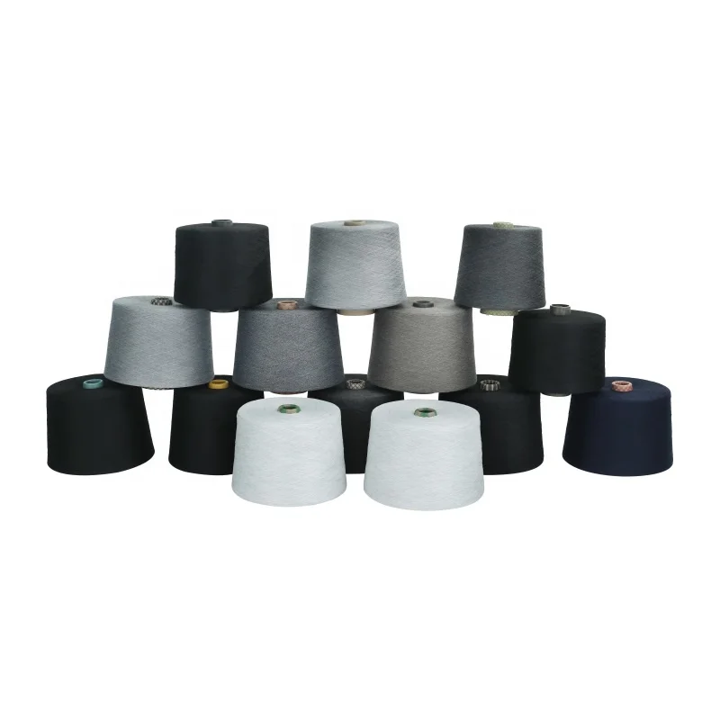 100%Polyester Black White Textile Yarn for Knitting Garment Fabric Anti-pilling 45S 50S Waxed Ring Spun Yarn Hosiery Thread