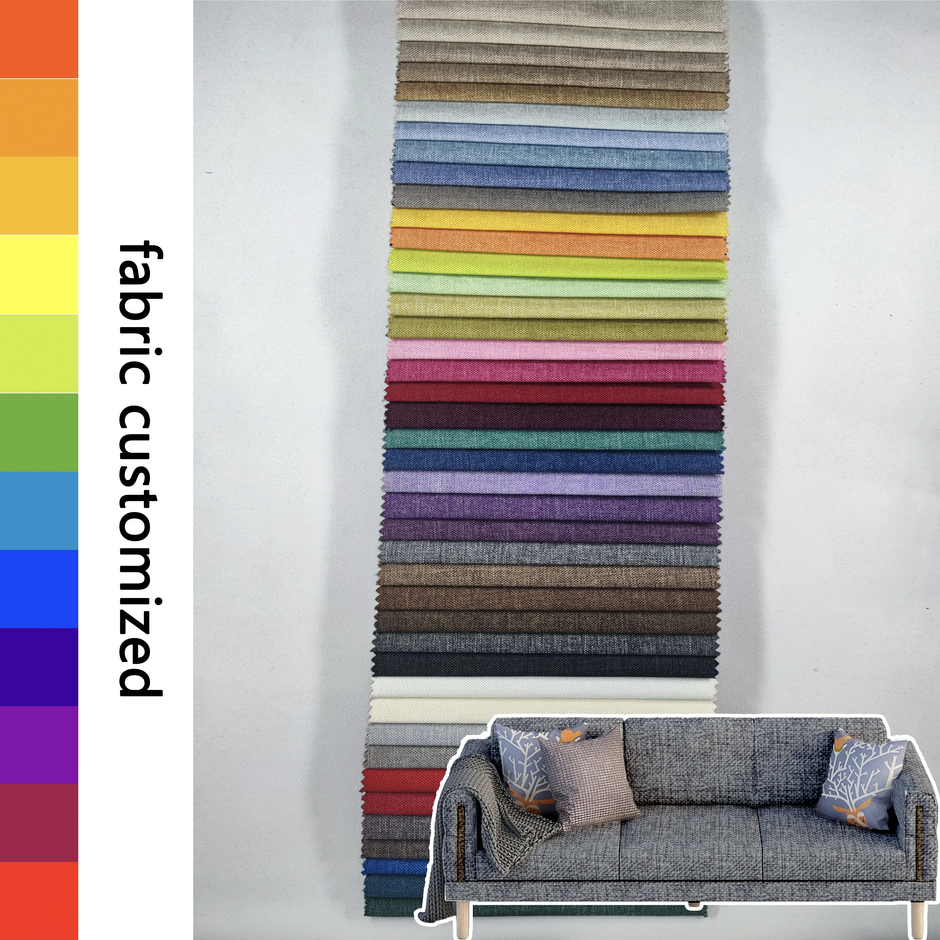 Linen Cloth for Sofa Material Furniture & Bedding Stock Decorative Cloth Fabric High-density Fine Plain 100% Linen for Girls