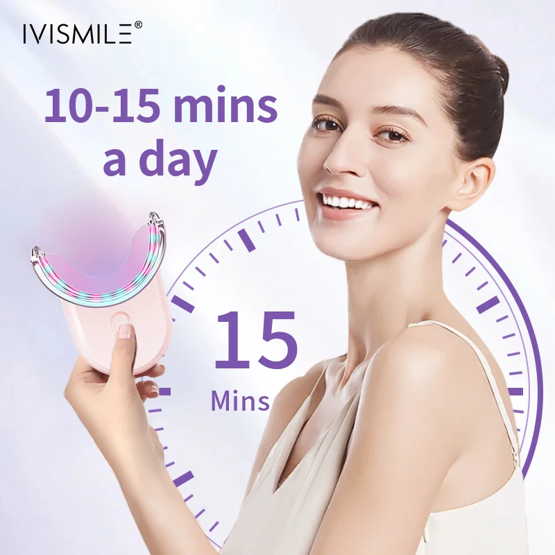 2024 IVISMILE Oral Fresh Mint Sensitivity Free CP HP Teeth Whitening Kit With 32 LED Whitening Blue Light OEM ODM