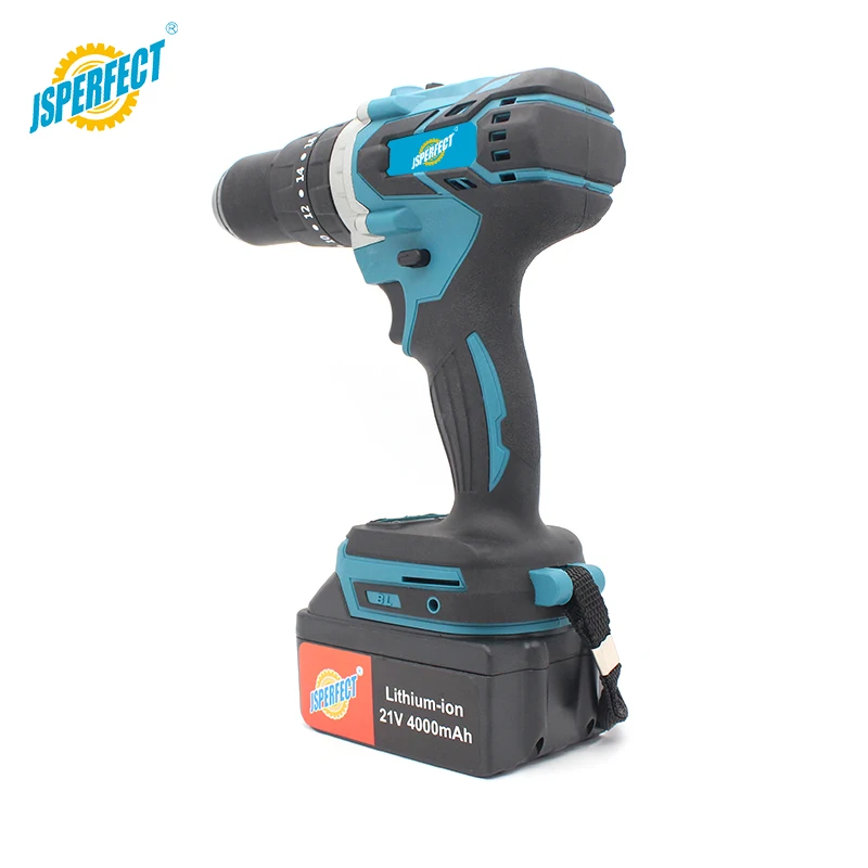 JSPERFECT portable cordless drill set with battery and charger powerfully impact factory price