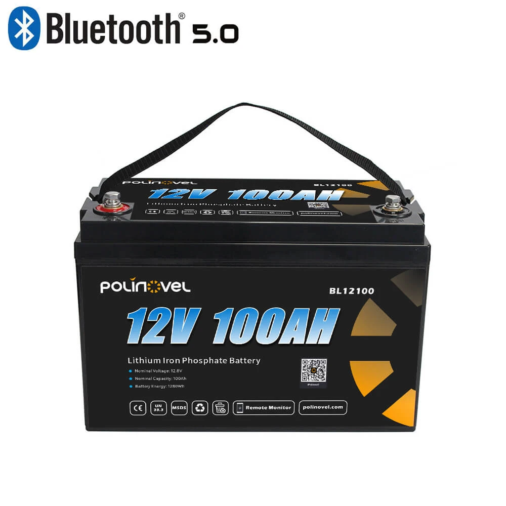 Polinovel Wholesale Rechargeable Low Temperature Heated Iron Phosphate RV Lifepo4 Pack 12V 100Ah Lithium Ion Battery