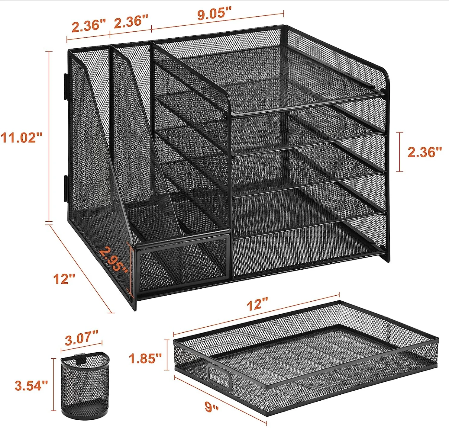 Mesh Desk Office Metal Furniture Organizer with Paper Letter Tray File Drawer Holder Desktop Organizer and Storage