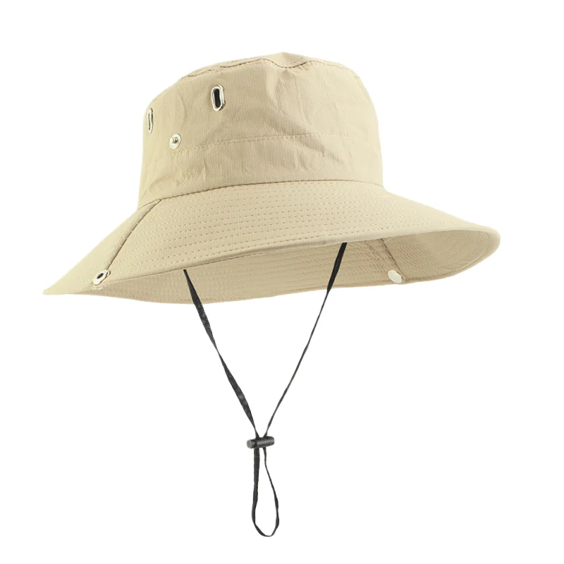 juding light panel waterproof fisherman hat summer UV shade climbing for women and rain fishing adjustment button
