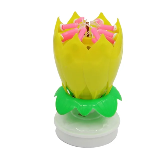 
Wholesale new design birthday music flower cake rotated candles 