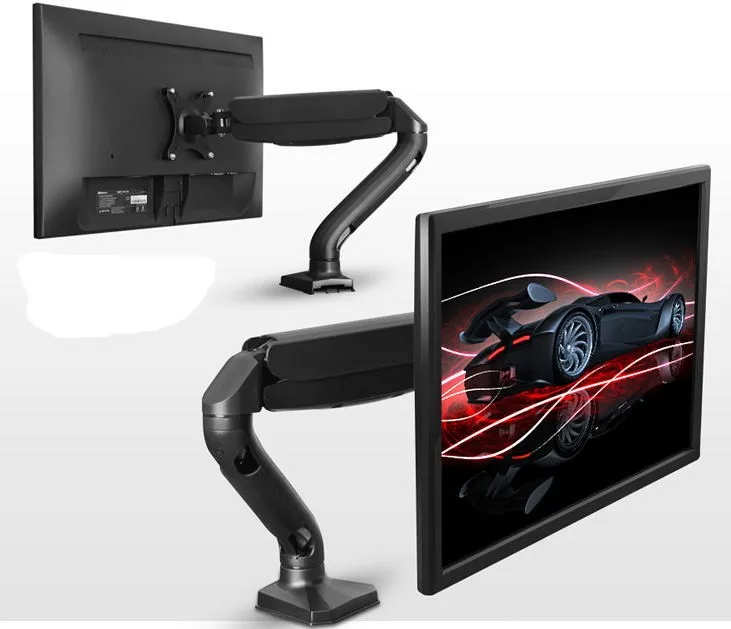 Горячая Распродажа, настольная подставка с одним монитором и креплением на руку для 13-27 компьютерных экранов с C-образным зажимом, черные металлические статусные предметы