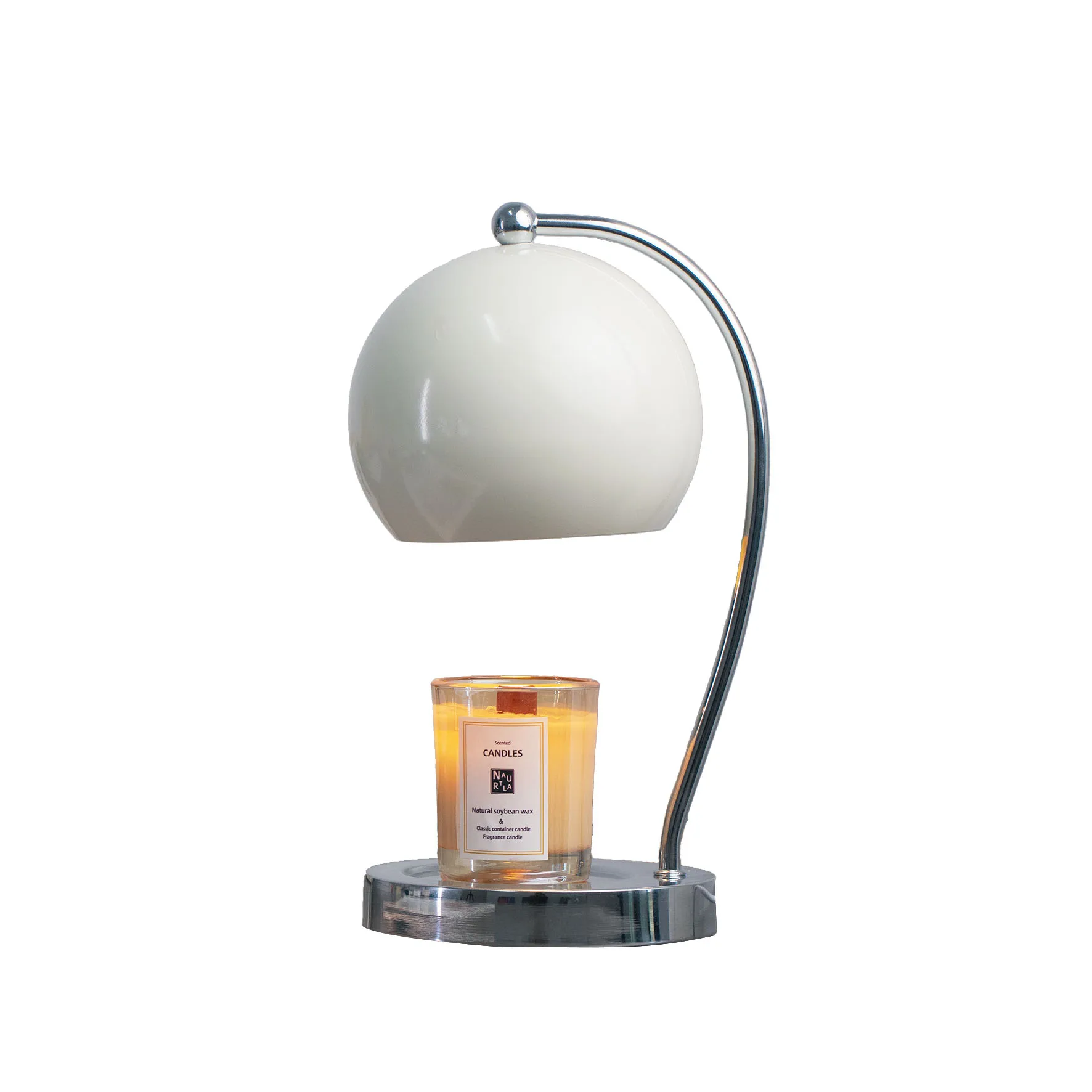 Metal Ball Candle Warmer Lamp Electric Scented Jar Candles Dimmer Wood Base Table Lamp Aroma Burner Melter GU10 Halogen